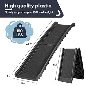62 Inches Folding Dog Ramp for Cars Trucks SUVs Portable Pet Ramps for Large Dogs Non-Slip Stairs Step Ladder with Raised Siderails, Black 62 Inches Folding Dog Ramp for Cars Trucks SUVs Portable Pet Ramps for Large Dogs Non Slip Stairs Step Ladder with Raised Siderails Black