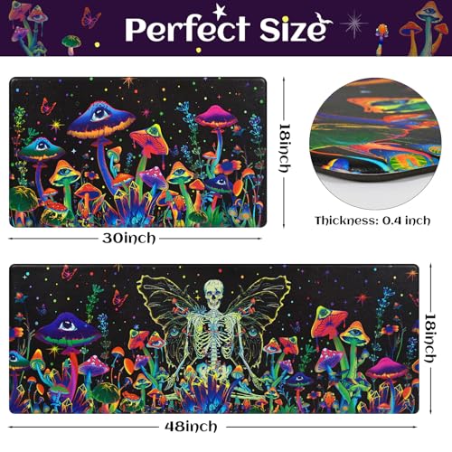 Likiyol Halloween Kitchen Rugs Set Of 2 Skull Kitchen Mats For Floor Anti Fatigue Mats For Kitchen Floor thumb #6