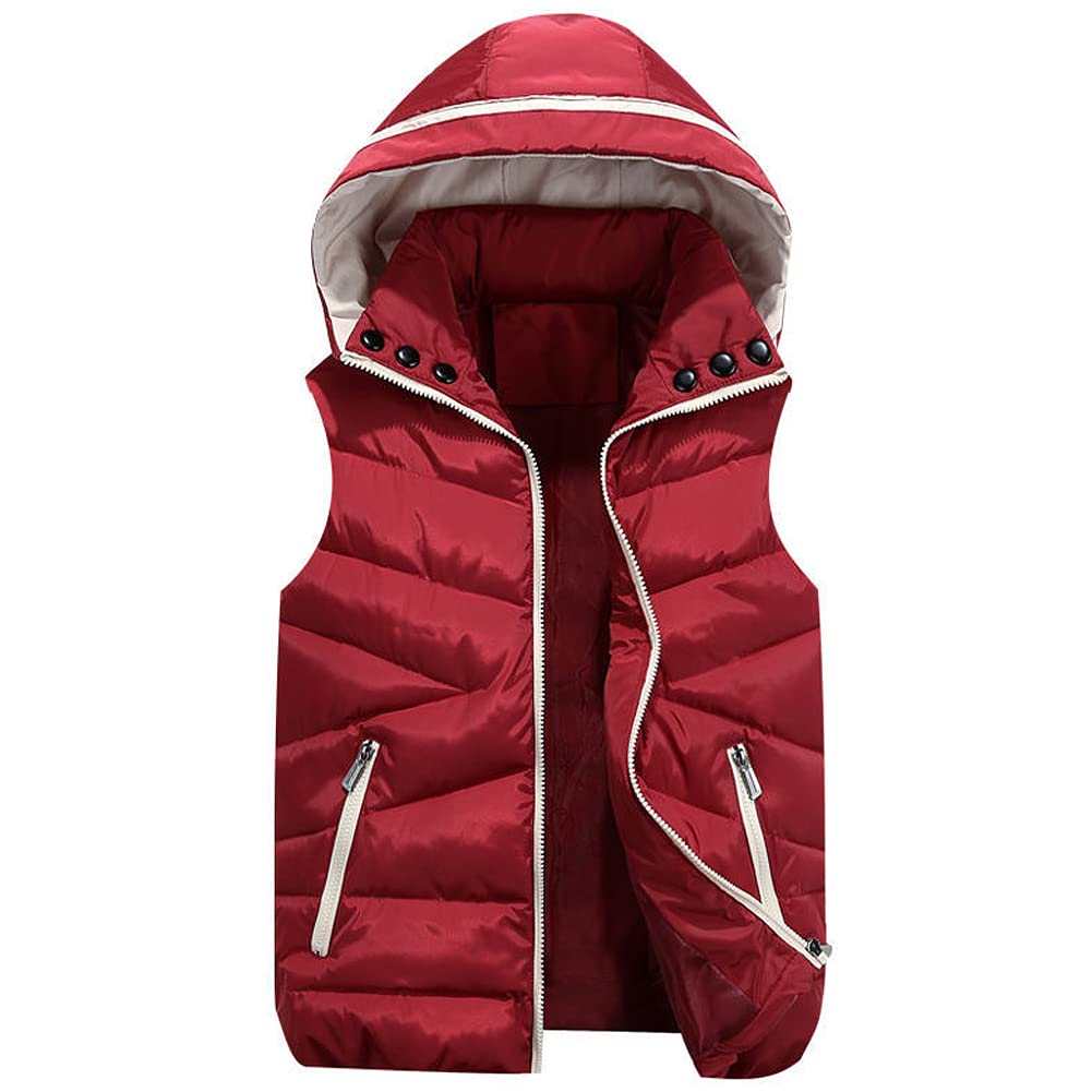 Mädchen Weste Kinder Daunenweste Warme Steppweste Ärmellose Jacke mit Kapuze Kinderweste Outdoorjacke