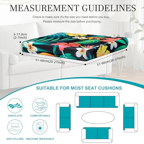 Image of 12 Pcs Stretch Patio Cushion Covers,Outdoor Couch Covers Replacement,Outdoor Couch & Sofa Slipcovers,for Patio Furniture Cushion Covers,Washable Reusable Furniture Protector (Floral,Cover Only)