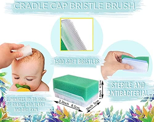 Cradle Cap Brush Baby Sponges for Bath Newborn | 5-Pack Baby Sponge Cradle Cap Treatment | Baby Brush Cradle Cap Comb | Baby Bath Sponge Brush