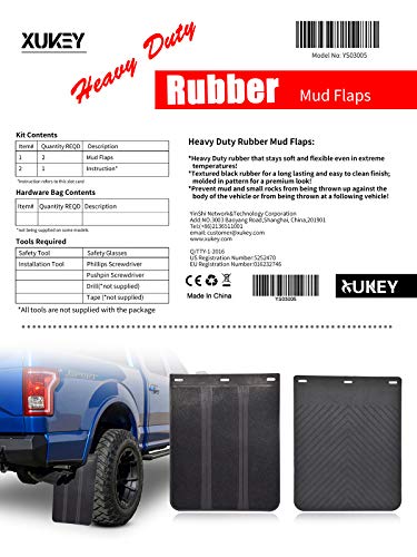 image for XUKEY 2pcs/Set Universal Heavy Duty Rubber Mud Flaps Car Pickup SUV Va