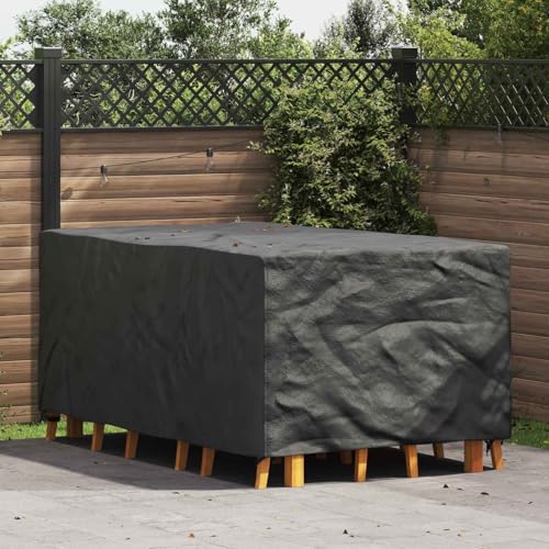Housse salon de jardin imperméable 600D bâche haut de gamme noire pour grand mobilier terrasse