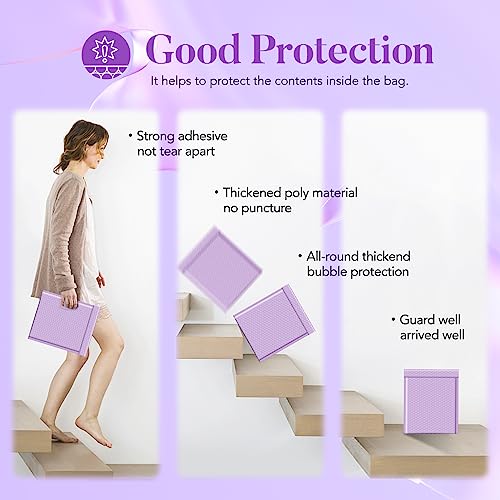 Image of Fuxury Bubble Mailers 8.5x12 inch 40 Pack Large Bubble Envelopes Usable 8.5x11 inch | Thick Cushioning Mailer for Mailing Books Clothes Mothers Day Gifts Mailers Lavender #2