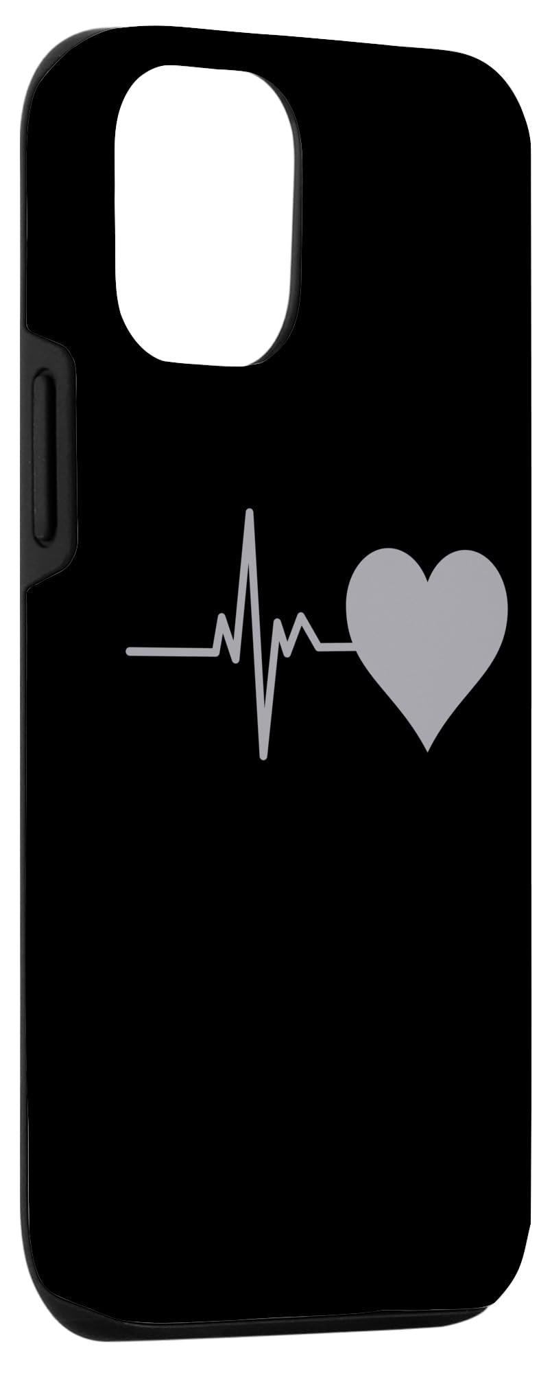 Amazon.co.jp: iPhone 15 Pro ハート型心電図 グレー スマホケース