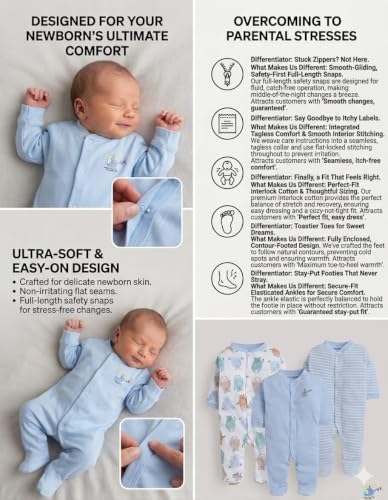 Image of 100% Cotton Baby Rompers /Sleepsuits /Jumpsuit /Night Suits for Baby Boys & Girls, Infants, New Borns