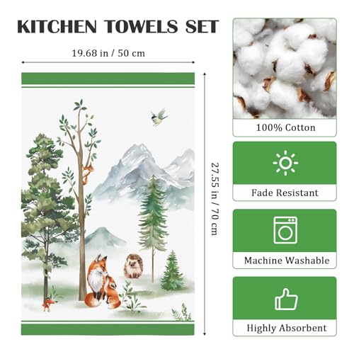 Arquiel Forest Animal 100% Cotton Kitchen Towel Set 48 x 70CM - Image 4