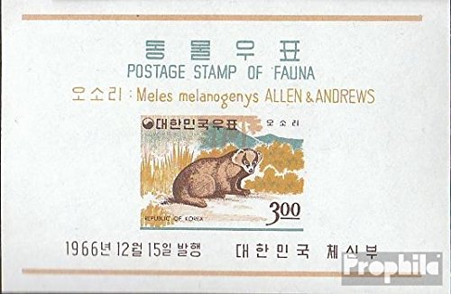 Prophila Collection Sud-Corea Block243 (Completa Edizione) 1966 Wildlife (Francobolli per i Collezionisti) Altri mammiferi
