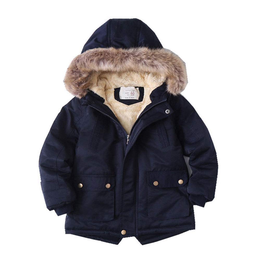 Cappotto con Cappuccio per Raggazzo Giubbotto Trapuntato da Bambino Incappucciato Inverno 3-14 Anni