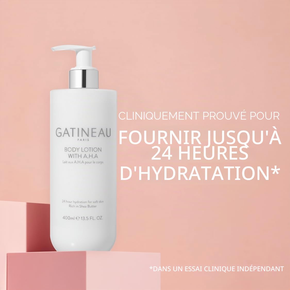 Gatineau - AHA Lot de 2 flacons de lotion pour le corps, crème hydratante pour peaux sèches au beurre de karité (400 ml)