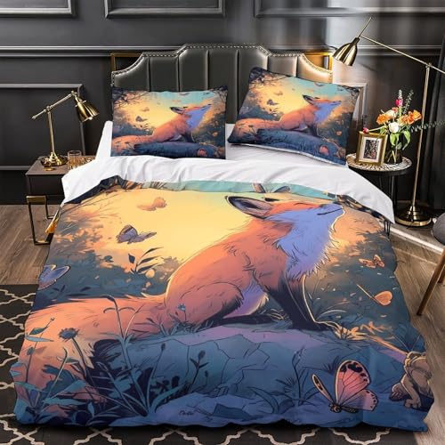 Housse de couette renard forêt pour chambre cocooning lit - 2