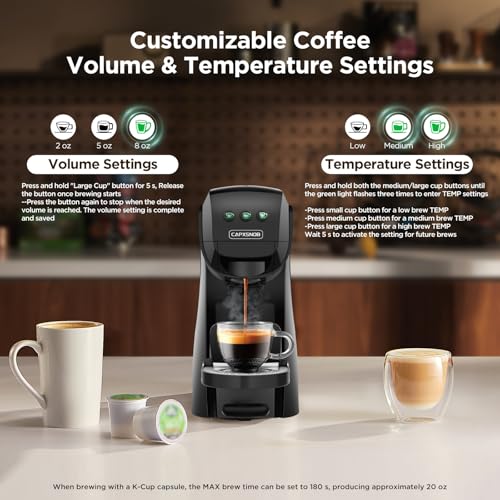 Image of Warriors1 Mini Coffee Maker for Keurig K Cup, Espresso Machine for Nespresso Original, Dolce Gusto Pods, Ground Coffee, 20 Bar Coffee Machine fits kitchens, apartments, dorms, RVs, 28 oz Reservoir