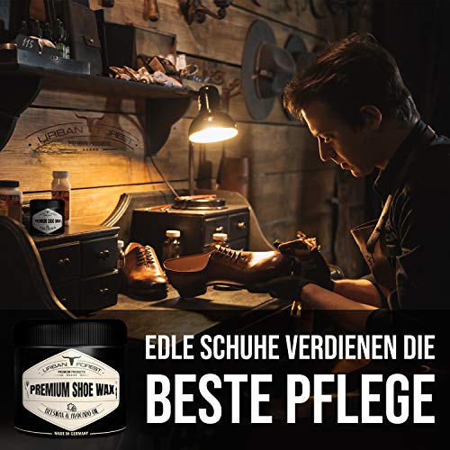 Schuhpflege SPARSET | Schuhwachs 250ml + Leder Reiniger 500ml | Premium Leder Pflege farblos mit echtem Bienenwachs & natürlichem Avocado-Öl zur Pflege & Reinigung in Profi-Qualität | URBAN Forest