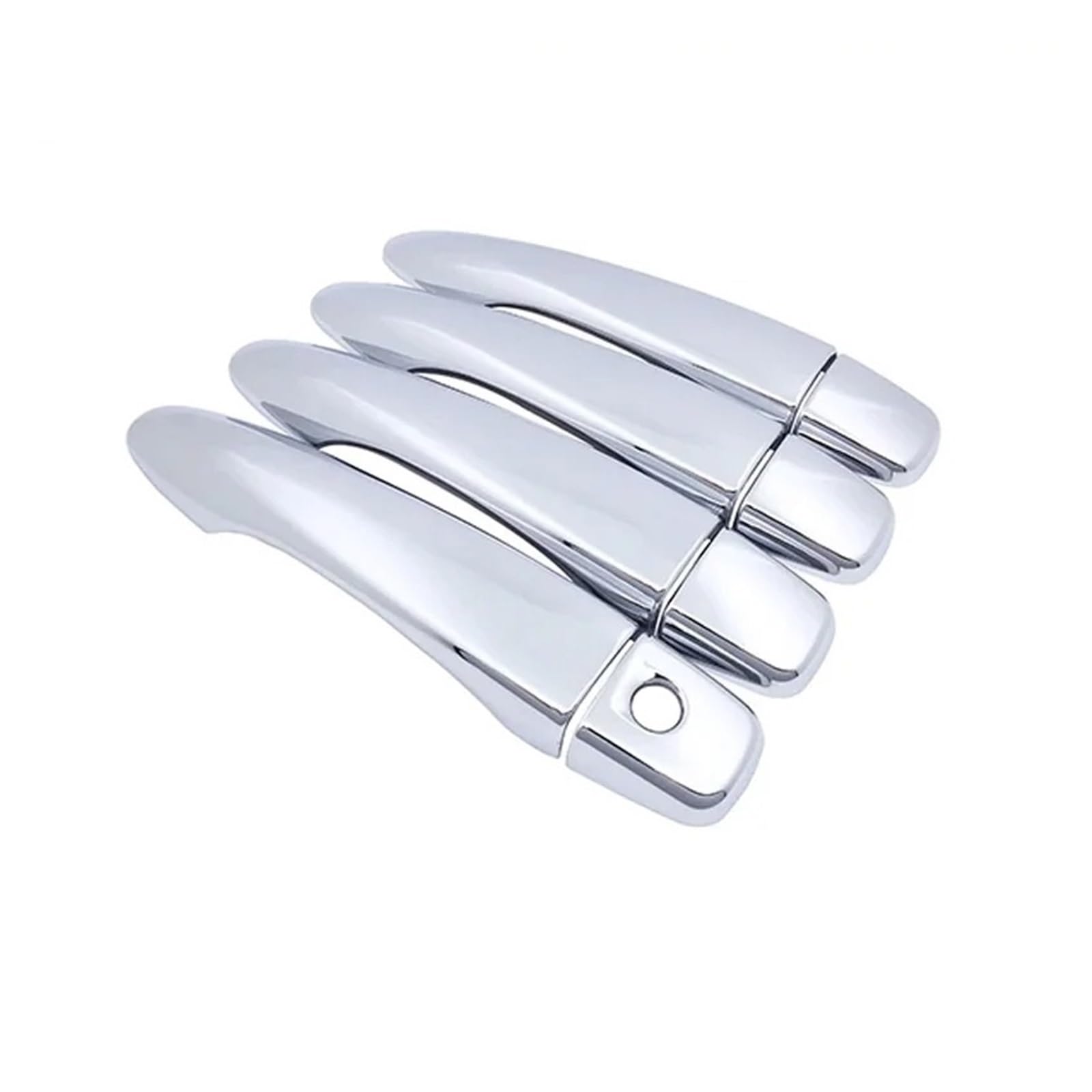 Ropaix 4Handle 1 Keyhole Side Exterior Door Handle For Nissan For Qashqai J11 2014-2020 Car Carbon Fiber Cover Sticker Styling Chrome Door Handle Trim(4Handle 1 Keyhole)