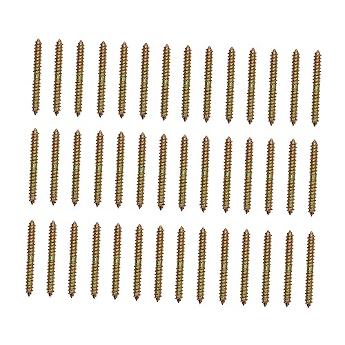 MUCKLILY 40pcs Double-Ended Threaded Screws Self-Tapping Zinc Plated Screw Assortment for Wood to Wood