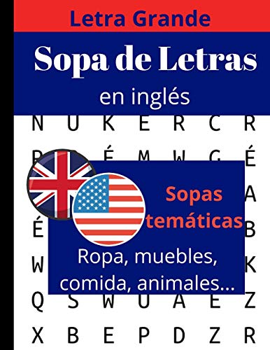 Sopa letras inglès: libro sopa letras adultos mayores
