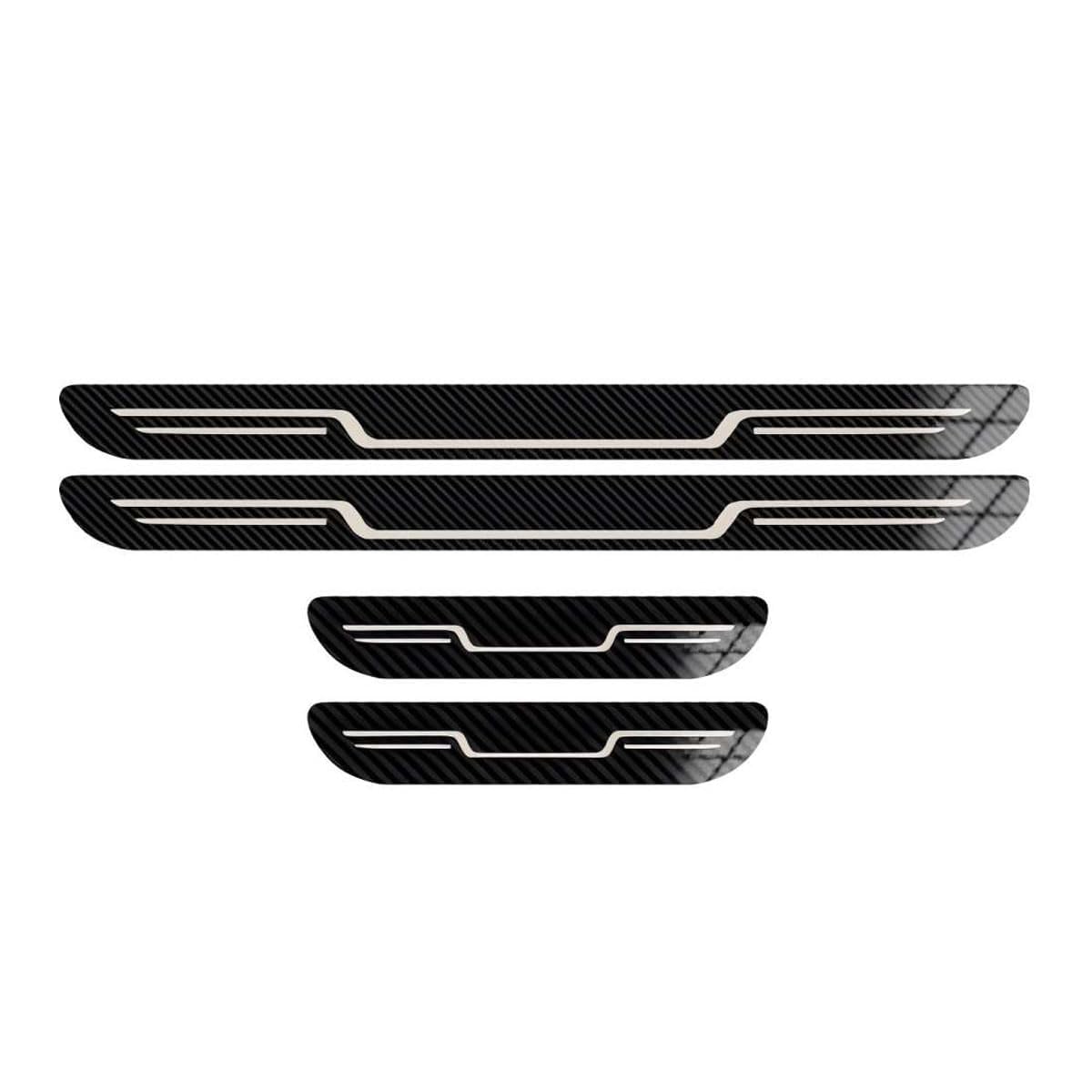GYYDXDP 4Pcs Car Door Sill Protector Strips Compatible for Honda Civic XI Sedan 2021 2022 2023 2024 2025, Car Kick Plate Guard Threshold Decor Strips Sill Pedal,normal-C/Carbon Fiber Texture