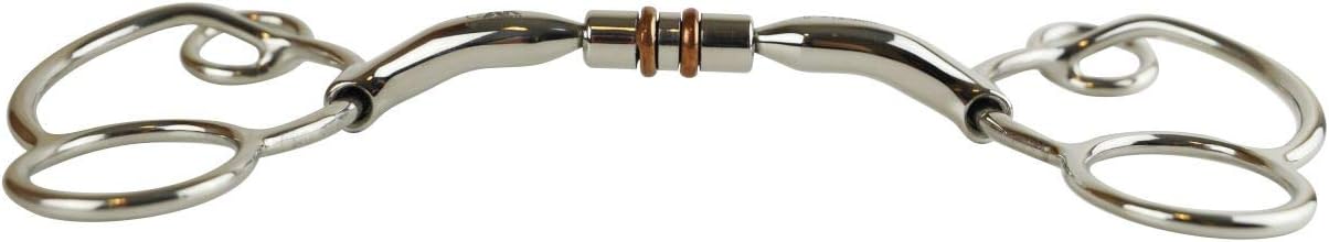 AK Universal Loose Ring Rotary Double Copper Roller Snaffle Bit – Horse Riding & Training Bit for Relaxation and Control AKRS-2617