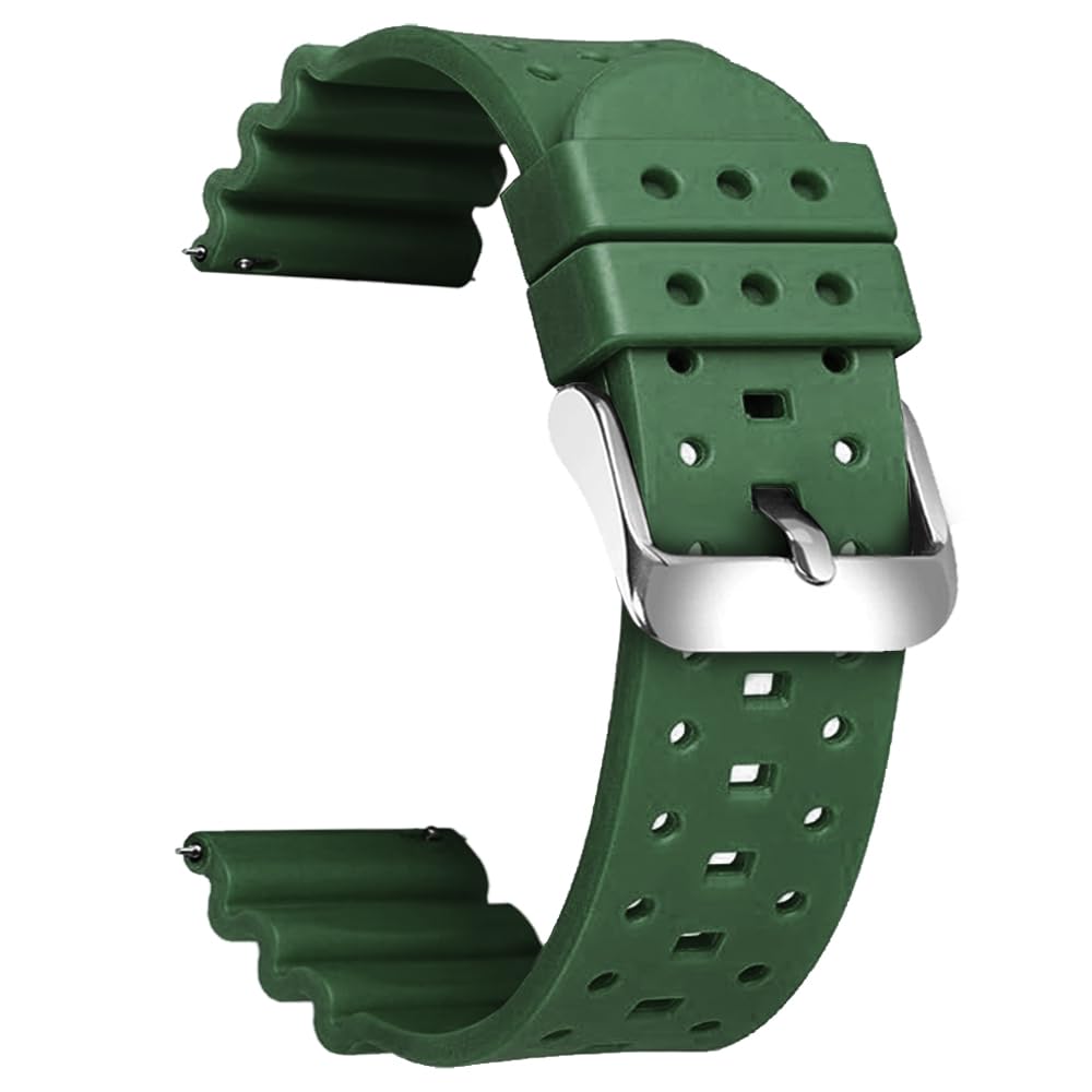 SZYXMY Quick-Release Taucherarmband aus Silikon Armband 20/22 mm Ersatzarmband Wasserdicht & Schweißresistent Fluorkautschuk Uhrenarmband mit Edelstahl-Schließe für Damen und Herren