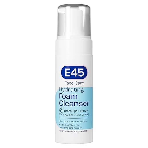 E45 Face Wash Foaming Cleanser – Daily Face Cleanser for Dry and Sensitive Skin – Gentle Facial Cleanser – Removes Excess Oil and Makeup for Clean, Soft Skin - Skin Care Facewash for Women & Mens Skin