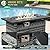 Aoxun 12 Piece Patio Furniture Set with 44” Fire Pit Table Wicker Rattan Outdoor Sectional Sofa Set with Coffee Table and Thickened Cushions, Grey/Black