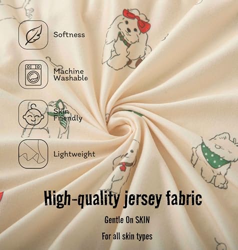Image of SDY Dog Bassinet Sheets Boys Girls,Fit for Rectangle, Round, Oval, Hourglass Mattress, Flexible for Different Bassinet Pad /Mattress 2 Pack 32 * 16 * 4 inches (Dog)