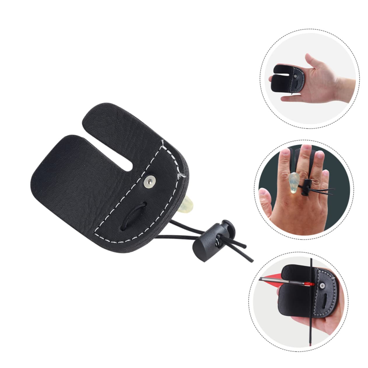 Kisangel 3pcs Archery Finger Protection Bowstring Finger Tabs Comfortable Archery Tab for Outdoor
