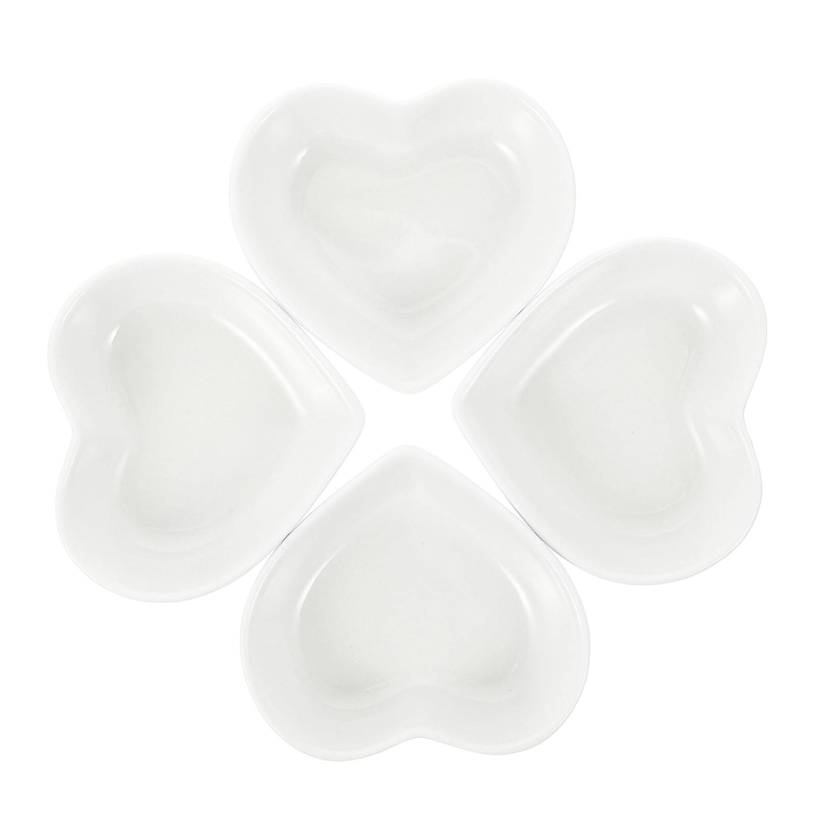 Assiettes à sauce en céramique blanche SEWACC en forme de cœur pour table et condiments x6