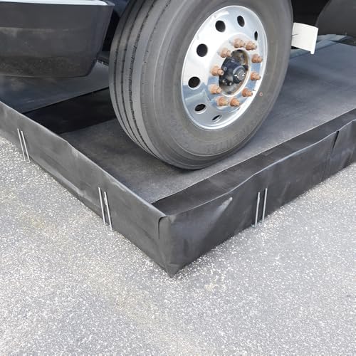 ENPAC Poly TracMat, 3 ft. x 8 ft., Black, Polyethylene, Pair of 5