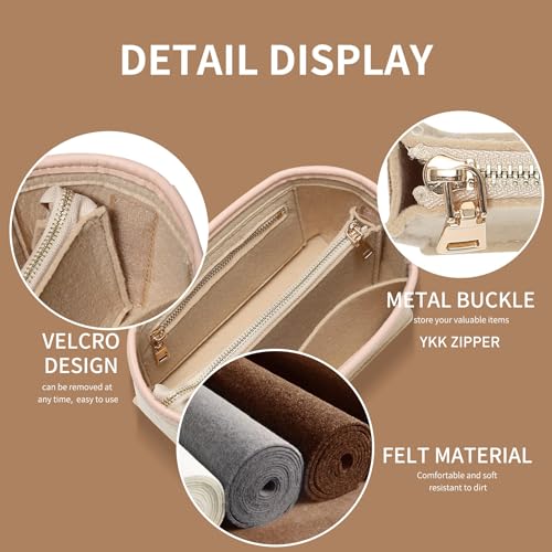 Image of Doxo Purse Organizer Insert, Bag Organizer for Tote & Handbags, Bag in Bag, Perfect for LV Speedy 20, Alma BB, Petit Noe and More (Beige,Small)