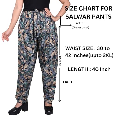 Image of FASHION GALLERY Women's Rayon Relaxed Fit Patiala Salwar with Full Length Drawstring Closure Type and Flexible Waist|Patiala Pant for Woman