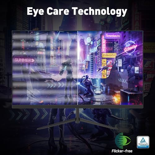 Image of 24 Inch FHD Gaming Monitor, 1080P IPS Computer Monitor with 100Hz, 1ms Response Time, 1000:1 Contrast Ratio, VESA Compatible, Tilt Adjustable, AMD FreeSync, Build-in Speakers