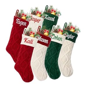 Personalized Christmas Stockings,Large Knitted Xmas Stockings for Kids, Custom Name Family Christmas Stockings, Holiday and Family Stocking for Fireplace Christmas Holiday Party Decoration (2) Personalized Christmas StockingsLarge Knitted Xmas Stockings for Kids Custom Name Family Christmas Stockings Holiday and Family Stocking for Fireplace Christmas Holiday Party Decoration 2