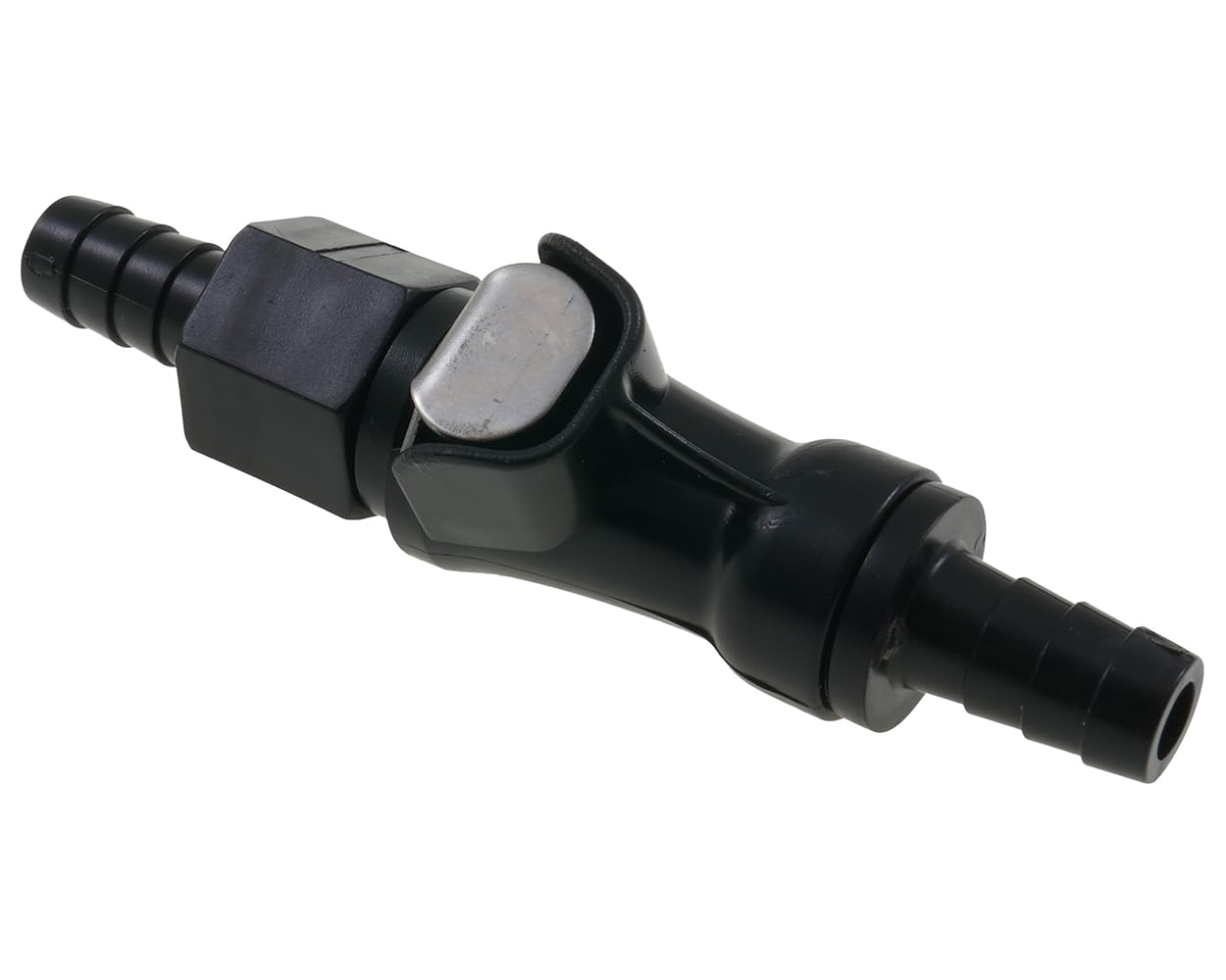 Raccord pour tuyau Essence Noir 8 mm | Fermeture automatique, plastique résistant à l'essence, environ Débit de 4,9 mm, partie mâle et femelle, tuyau de 8 mm