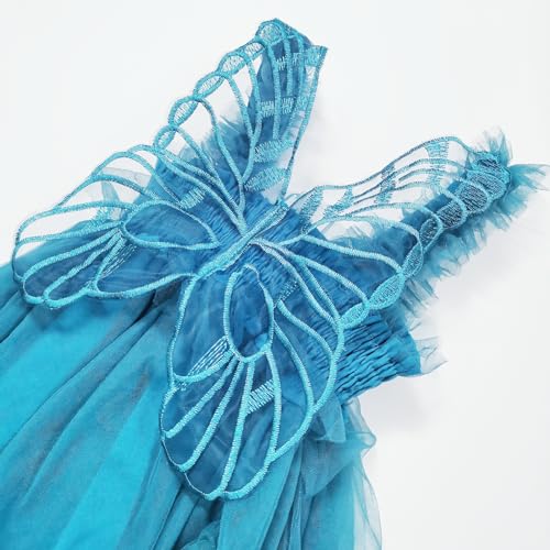 Baby Girls Layered Tulle Dress, Sleeveless Princess Tutu Dress with Back Butterfly,Strap Mesh Fluffy Flower Casual Sundress4