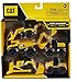 Caterpillar CAT Mini Machine Construction Truck Toy Cars Set of 5, Dump Truck, Bulldozer, Wheel Loader, Excavator and Backhoe Free-Wheeling Vehicles w/Moving Parts -Great Cake Toppers