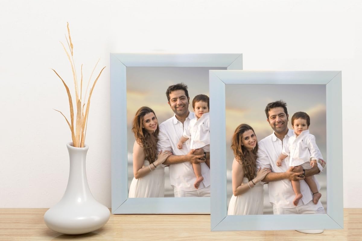 photo frame for wall decor/Tabletop/Wall hanging Synthetic wood for Bedroom, Office Desk, Living Room, birthday, gift tiems (10 x 10 inch) white color