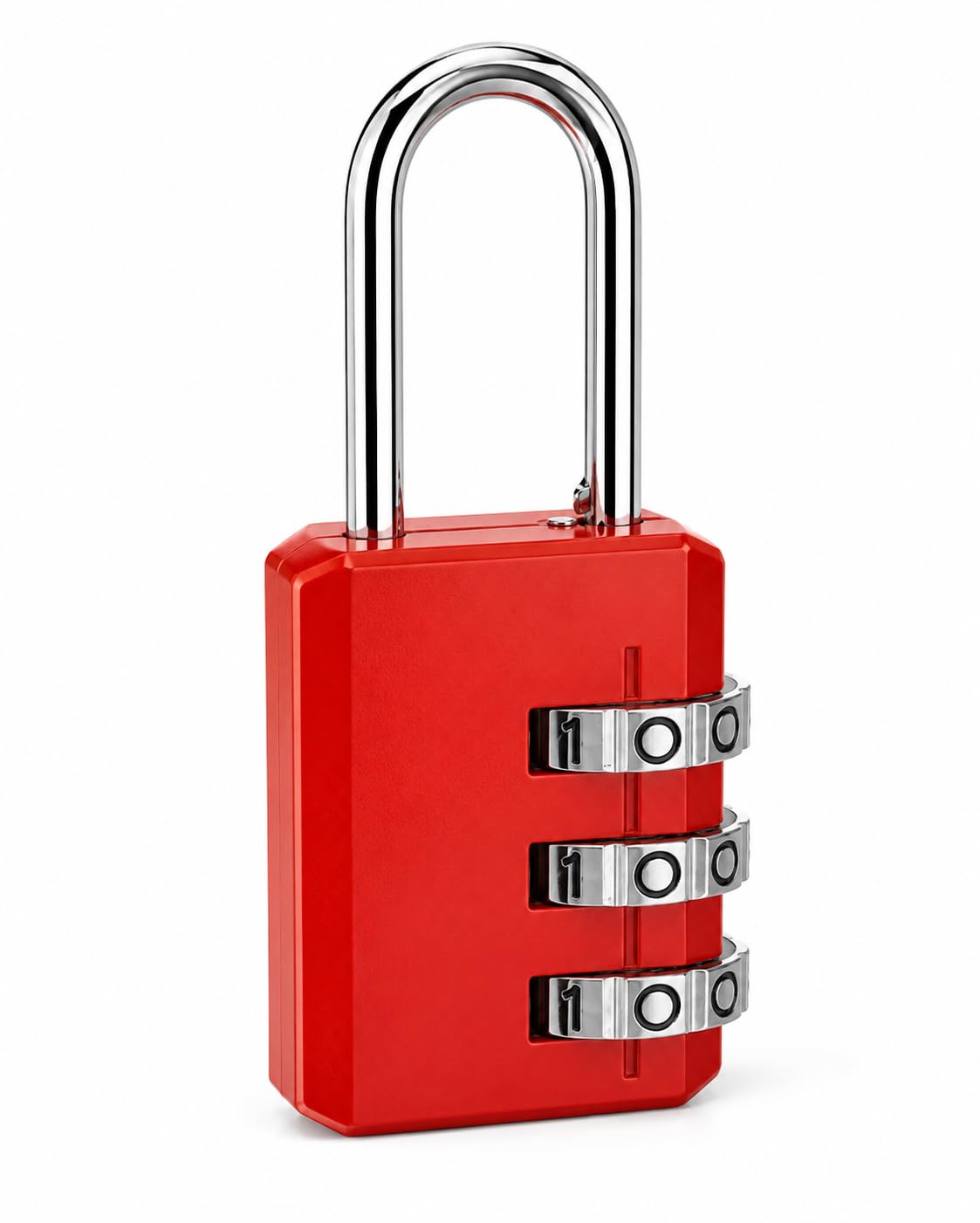 OCTAVE® 3 Digit Combination Padlock, Heavy Duty Keyless Travel Lock, Weatherproof Outdoor Padlock with 10,000 Codes for Gym Locker, Suitcase, Gate, Garage & School (Red)