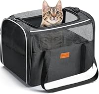 Morpilot Katzentransportbox für Katzen und Welpen bis 5kg, Katzenbox Hundetasche mit Sicherheit Reißverschlüsse, Transportbox Katze Hunde für Der Gang zum Tierarzt Auto Fugzeug