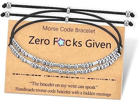 Tarsus Morse Code Bracelets for Women Men Teen Teenage Gifts Ideas White Elephant Gift Funny Jewelry Morse Code Friendship Bracelets Gifts for Women