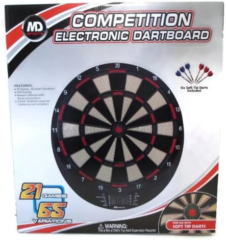 MD Sports Competition Electronic Dartboard with Soft Tip Darts
