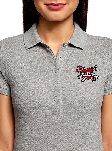 Oodji Ultra Donna Polo in piqué con Ricamo
