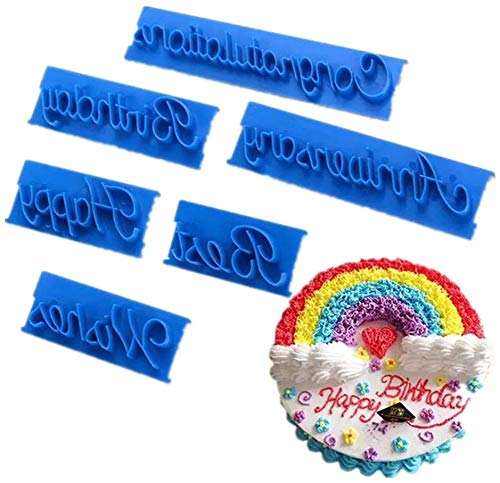 Noble Foods Words Cake Mold 6 Pcs Cake Letter Printed Stamp DIY Case Handmade Tool Fashion New-picture-12