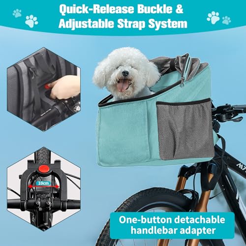 Hundekorb Fahrrad - 3 in 1 Hundekorb Fahrrad Vorne, 32×29×39 cm Faltbare Fahrradtasche für Haustiere, Maximale Tragfähigkeit 5 kg Geeignet für Tiergeschäfte, Baden, Picknicks, Krankenhäuser