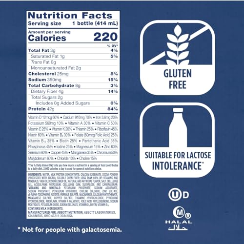 Ensure Max Protein Shake | 42g Complete Protein | Milk Chocolate | Ready to Drink | High Protein | 23 Vitamins & Minerals | 2g Sugar | 14 fl oz, 12 Pack