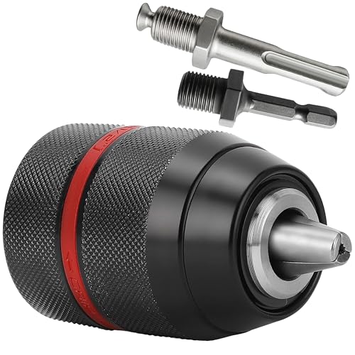 S&R Mandrin Perceuse Autoserrant 1.5-13 mm 1/2-20UNF avec Adaptateur SDS-plus. Mandrin Sds-plus Pour Perceuse et Visseuse Bosch Metabo Makita et autre marques