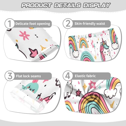 Toddler Girls Leggings Printed Yoga Pants Leggings Rainbow and Unicorns for Kids3