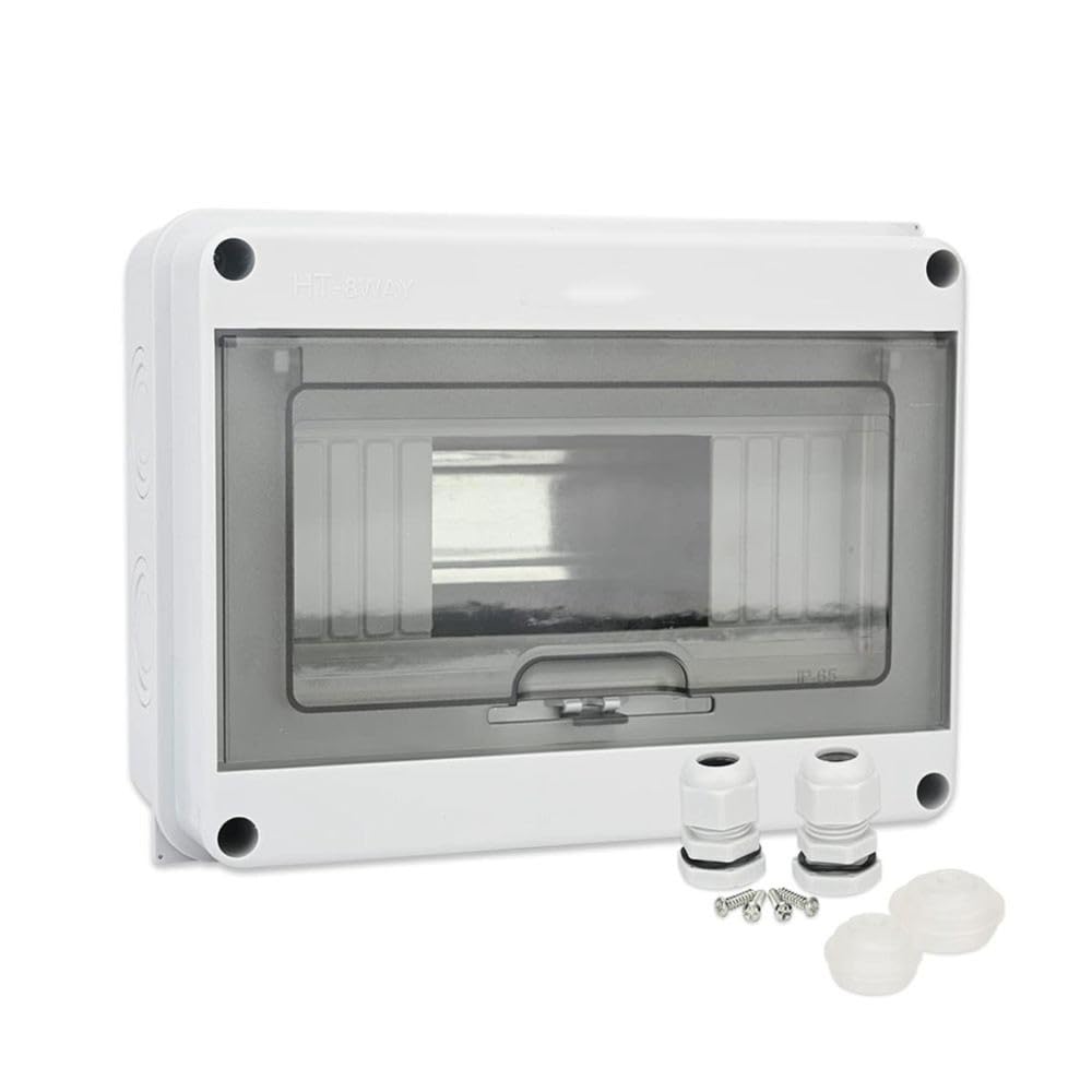 Jnchdghwa Gray Protection Box With 8 Way Circuit Breaker Mcb Distribution, For Indoor And Outdoor, Ip65 Waterproof, For Din Rail