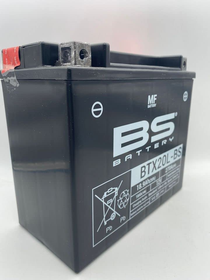 Batería para moto BS BTX20L-BS (YTX20L-BS) - Sin mantenimiento - 12 V 18 Ah - Dimensiones: 175 x 87 x 155 mm compatible con BIG DOG Vintage Classic/Light 1570