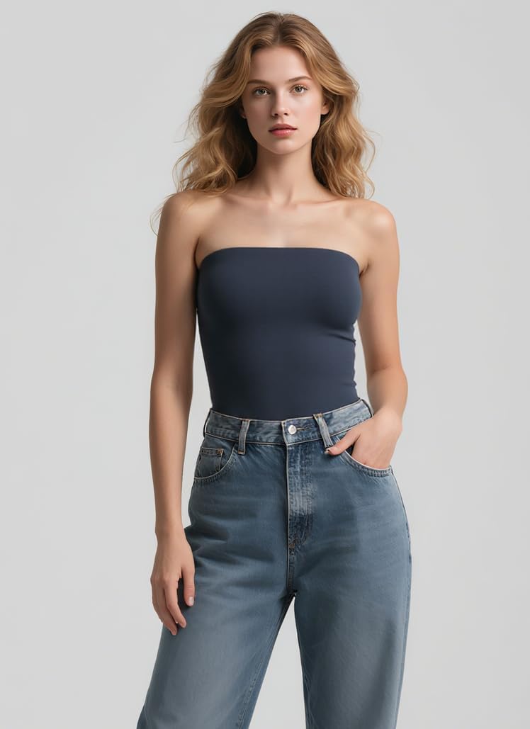 Women Sexy Tube Top Summer Y2K Going Out Double Lined Basic Tank Top - Image 9